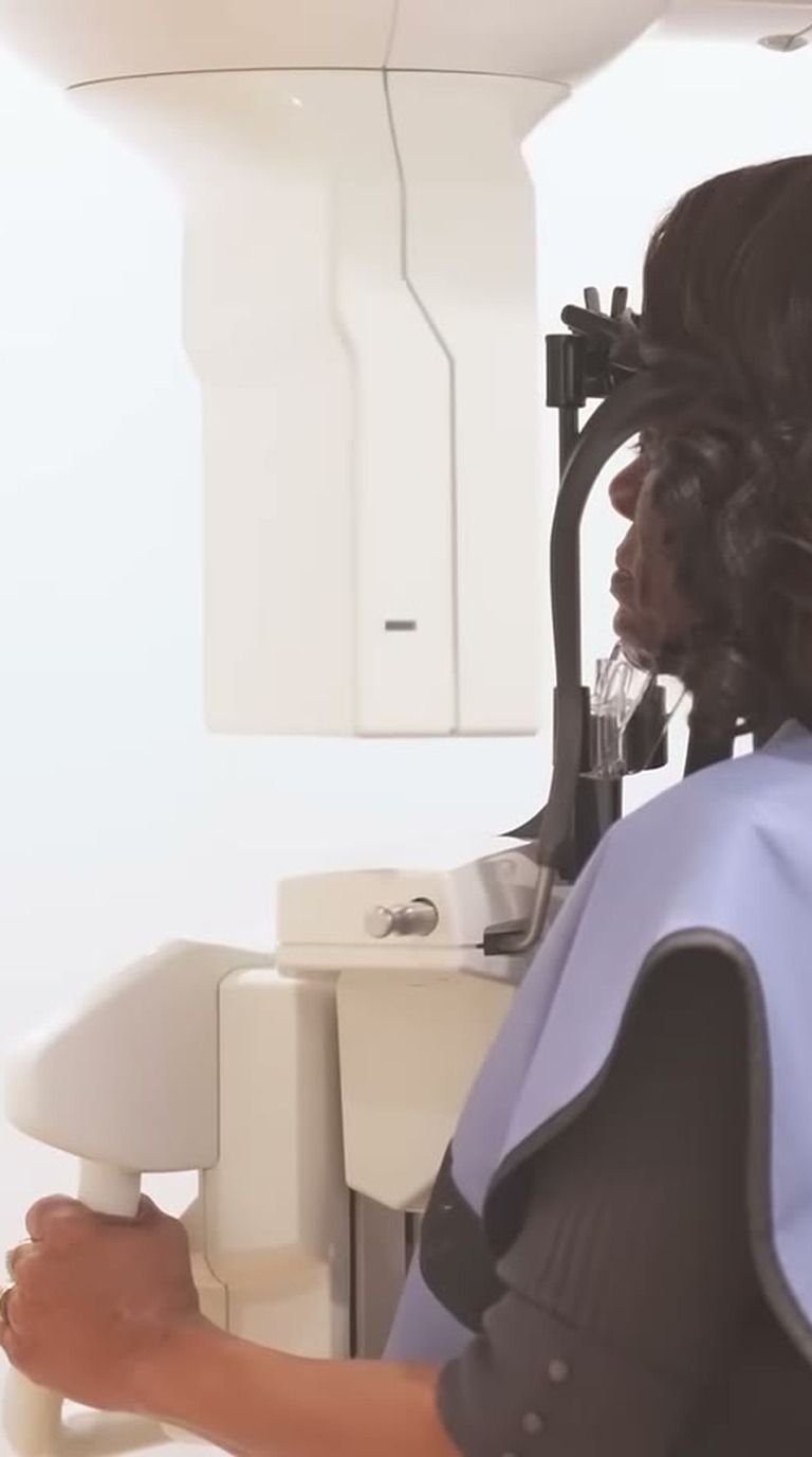 A patient having a 3D scan taken at the ANEWU office