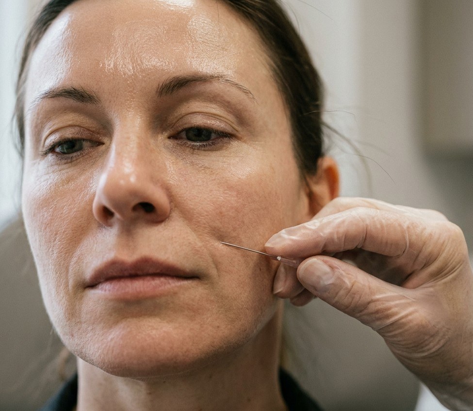 A dermal filler injection being administered at ANEWU