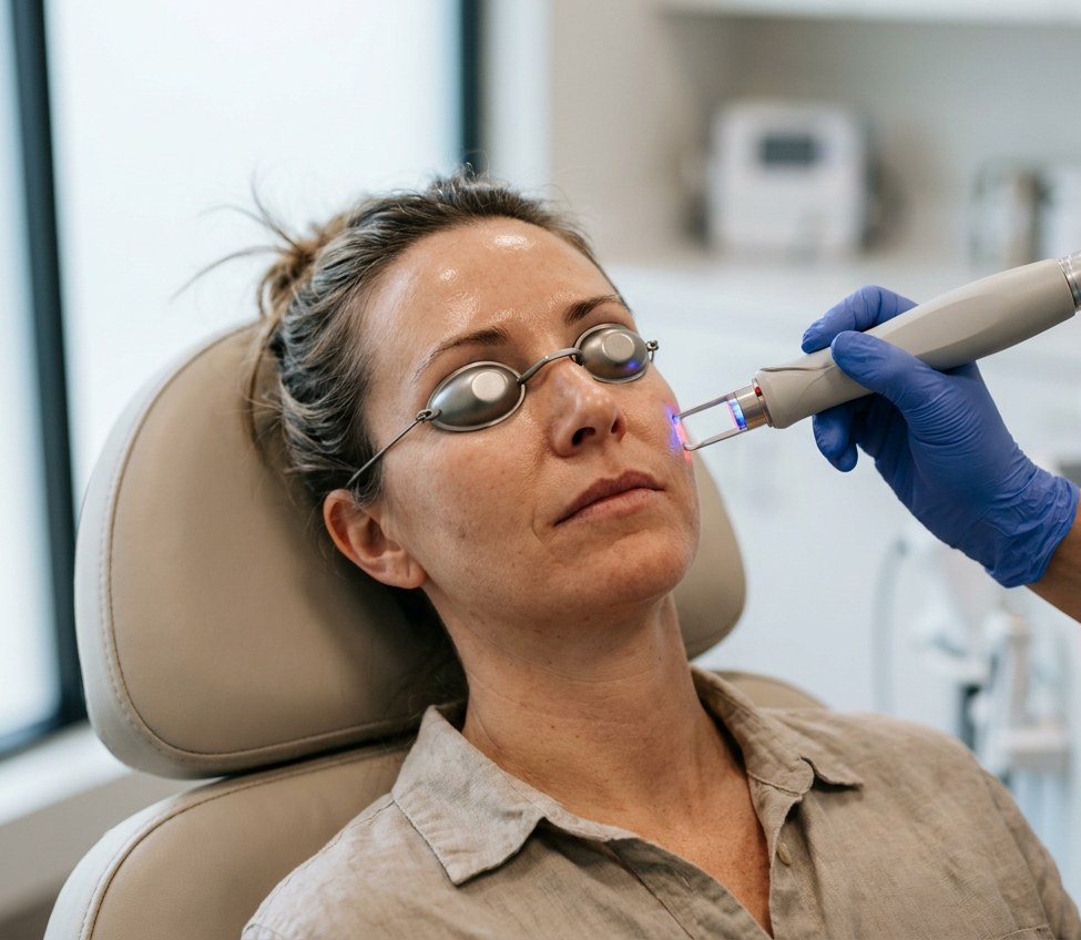 A laser resurfacing treatment being administered at ANEWU